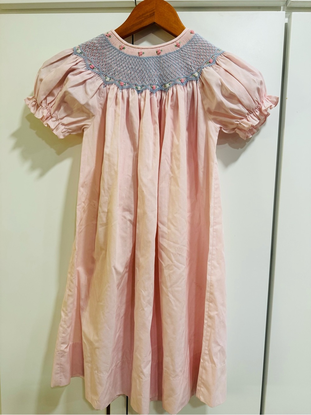 Rosalina Collections Smocked Floral Party Dress Pink & Blue Size 5Y